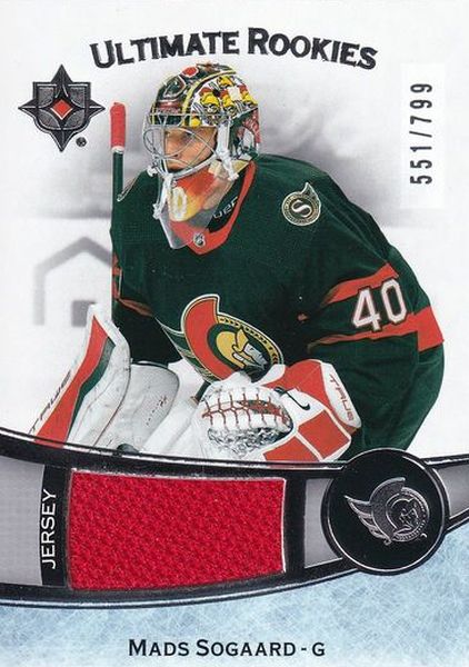 jersey RC karta MADS SOGAARD 22-23 UD Ultimate Rookies Jersey /799